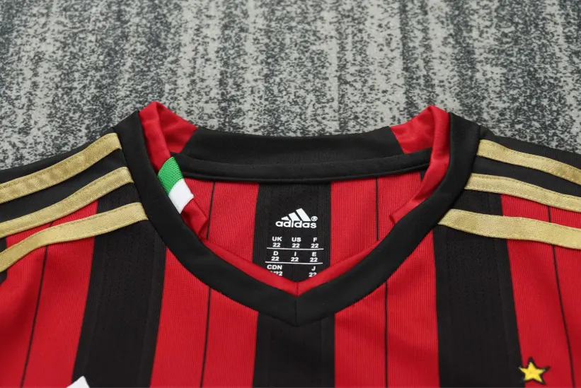 2013-2014 Retro Long Sleeve AC Milan Home Football Shirt 1:1 Thai Quality Kids Size - Image 4