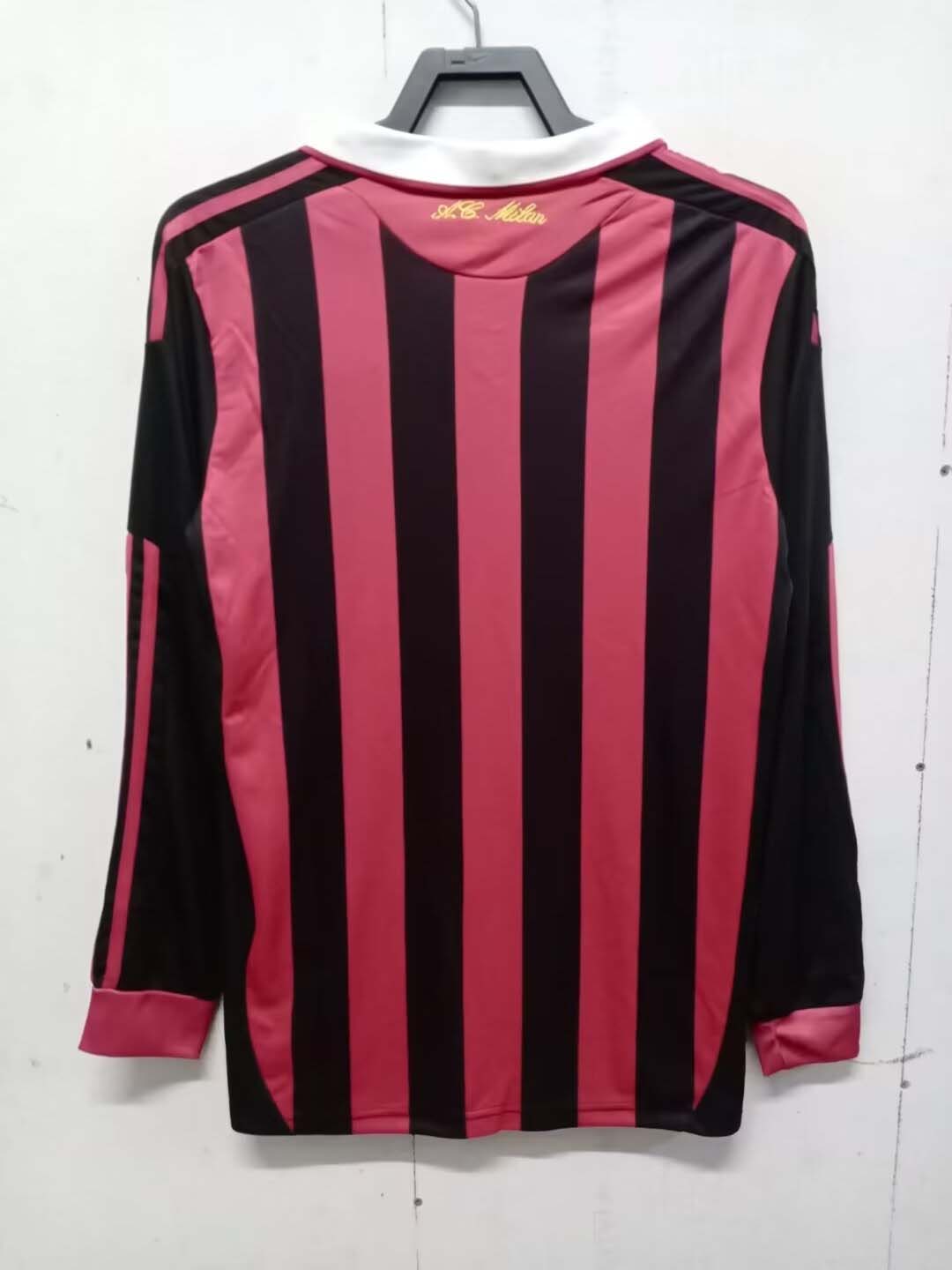 2009/2010 Retro Long Sleeve AC Milan Home Football Shirt 1:1 Thai Quality - Image 2
