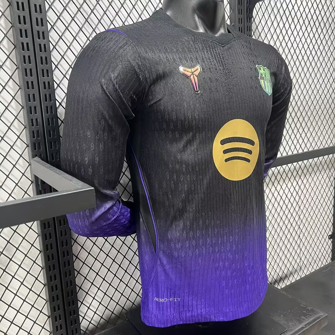2026/2027 Manga longa Versão jogador Barcelona Fora Camisa de futebol Qualidade tailandesa 1:1 - Image 4