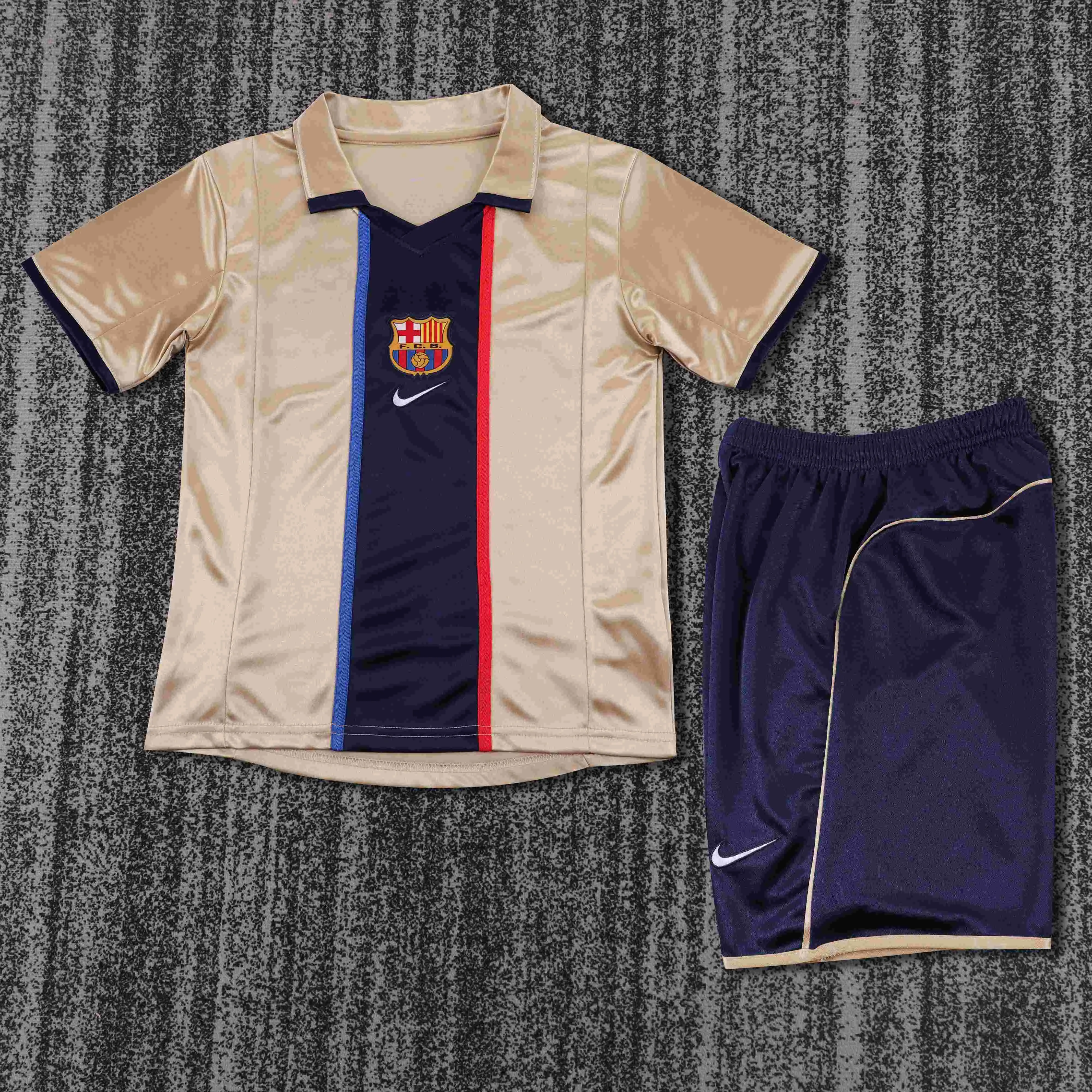 2001-2002 Retro Barcelona Auswärts Fußballtrikot 1:1 Thai-Qualität Kindergröße