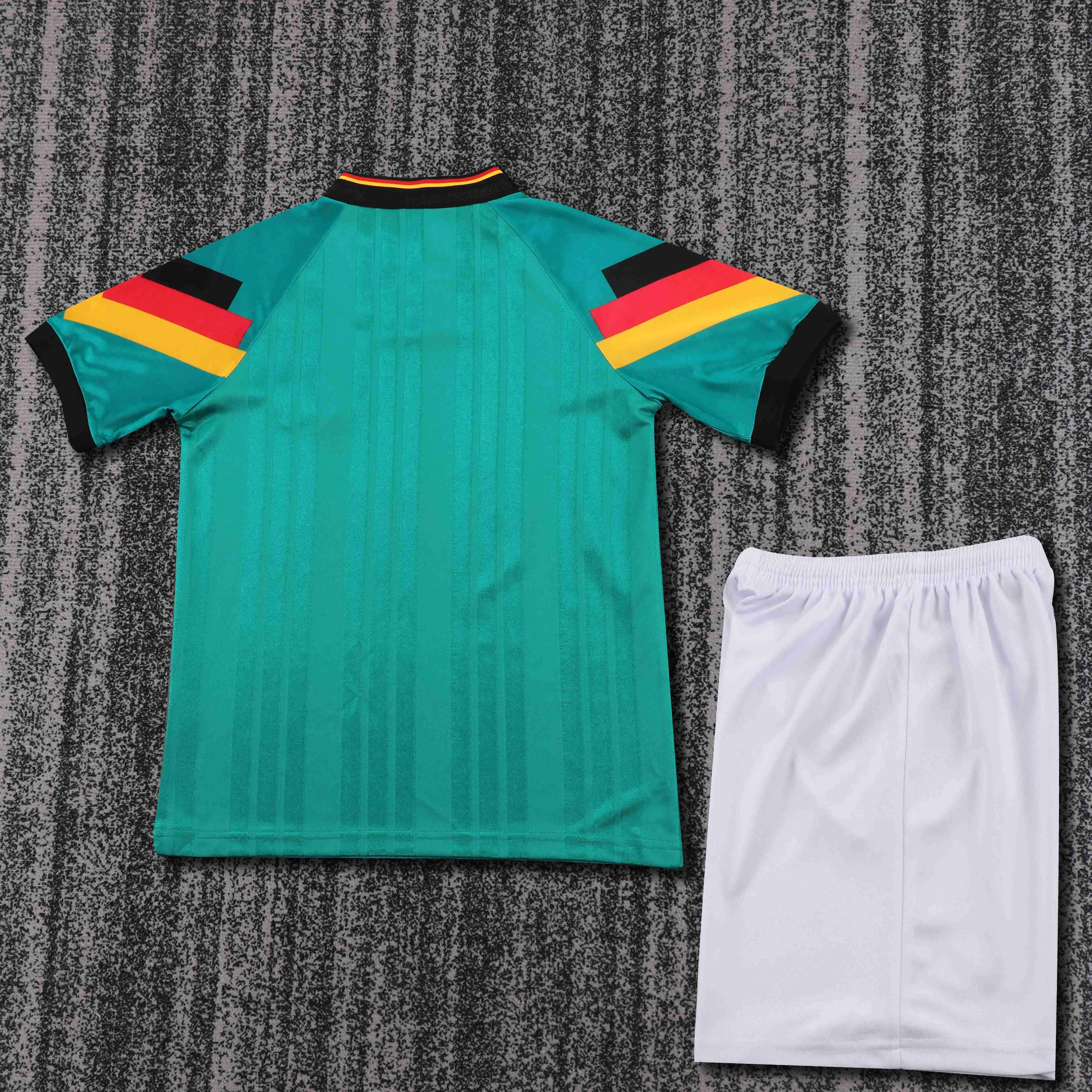 1992 Retro Deutschland Auswärts Fußballtrikot 1:1 Thai-Qualität Kindergröße – Bild 2