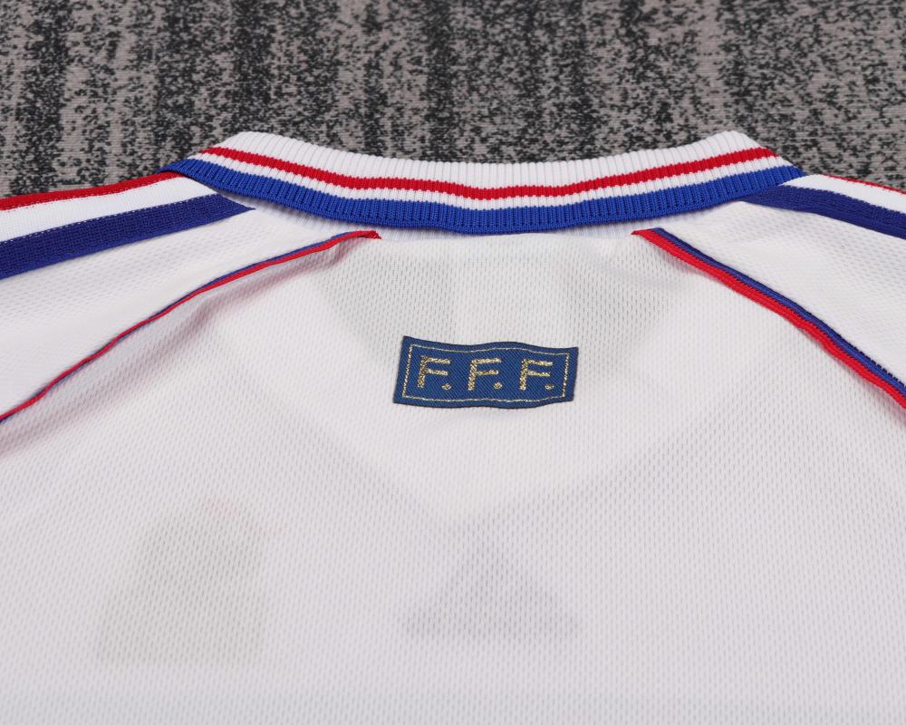 1998 Retro Fransa Deplasman Futbol forması 1:1 Tayland kalitesi Çocuk bedeni - Görsel 3