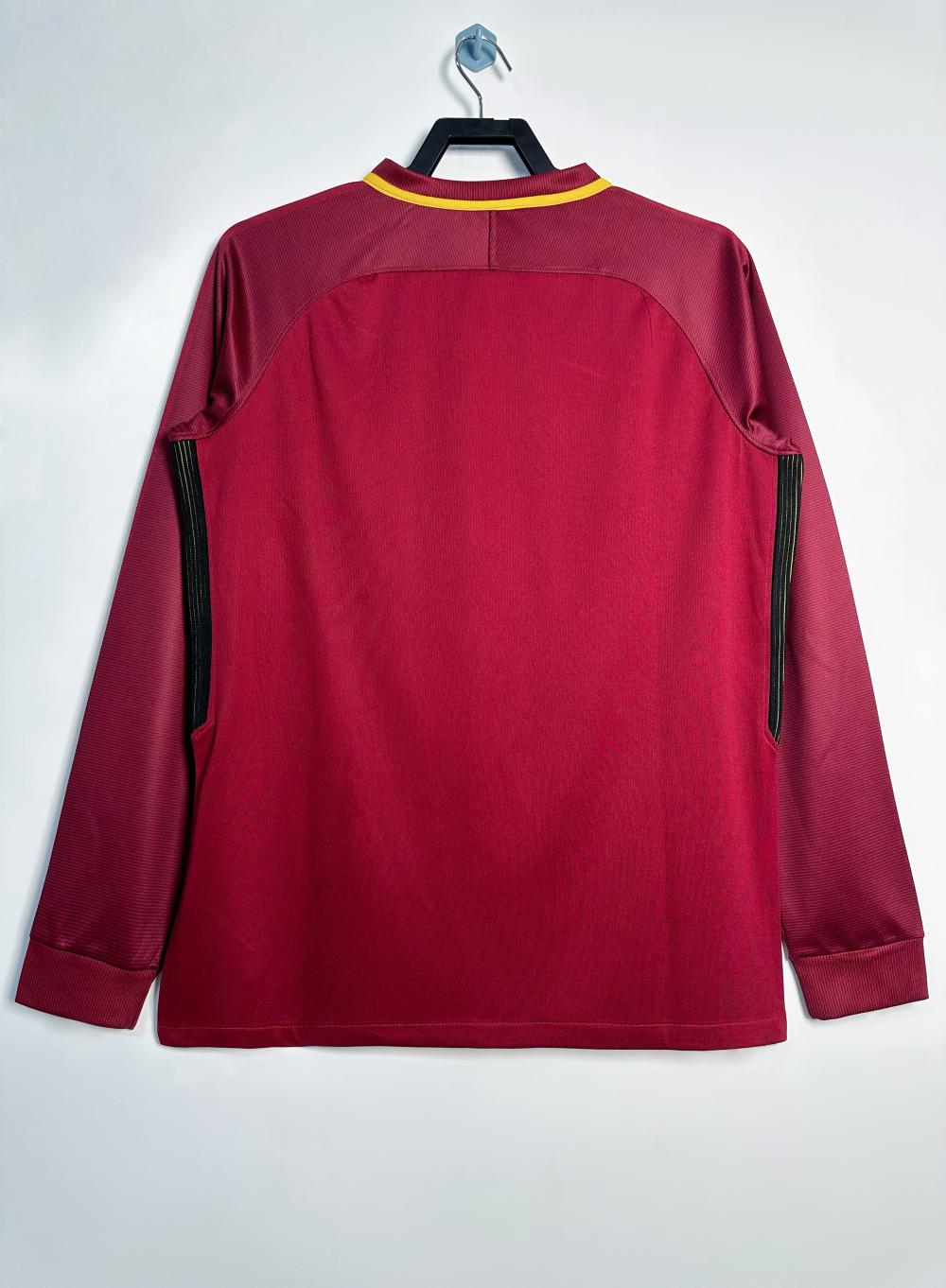 2017-2018 Retro Long Sleeve Roma Home Soccer Jersey 1:1 Thai Quality - Image 2
