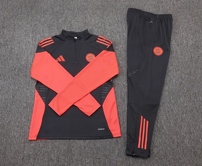 2025/2026 Bayern Munich Half-Pull Training Suit Dark Gray Football Shirt 1:1 Thai Quality Set - Image 7