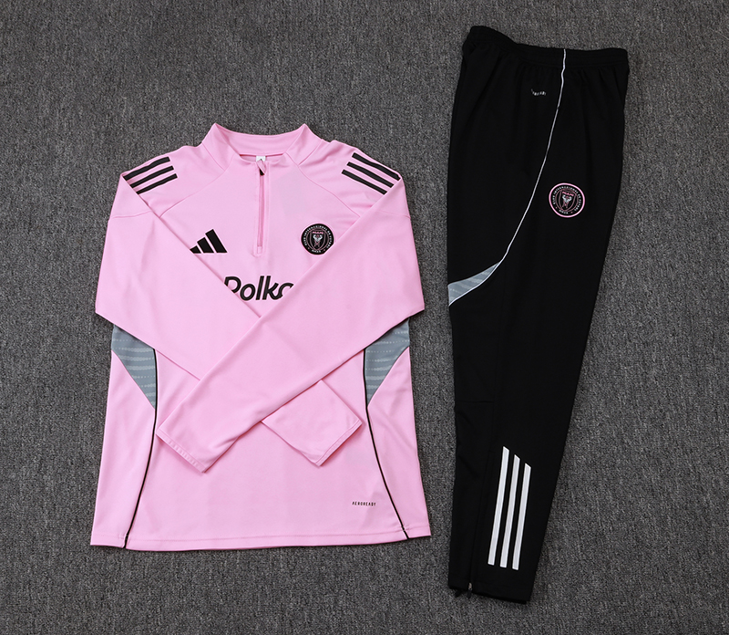 2025/2026 Inter Miami Half-Pull Training Suit Pink Football Shirt 1:1 Thai Quality Set - Image 7