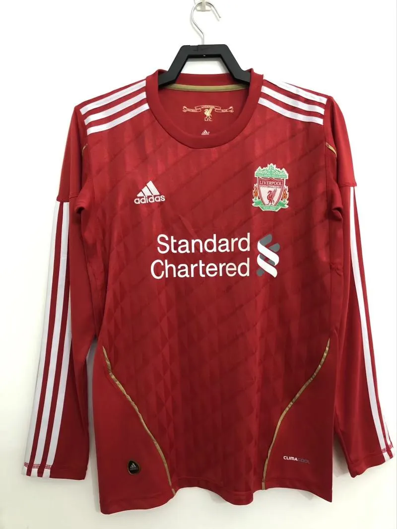 2010/2011 Retro Liverpool FC Casa Maglia da calcio Manica lunga 1:1 Qualità thai