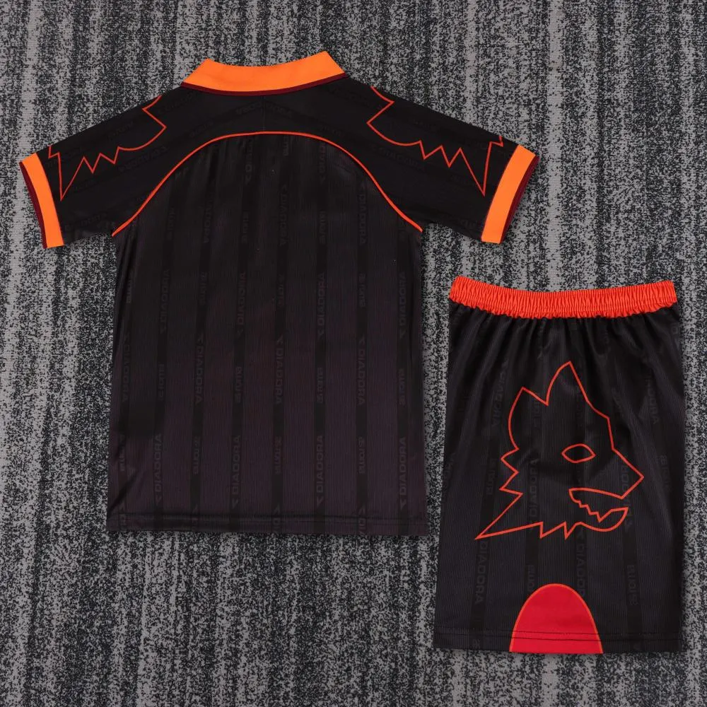 1999-2000 Retrô Roma Fora Camisa de futebol Qualidade tailandesa 1:1 Tamanho infantil - Image 2