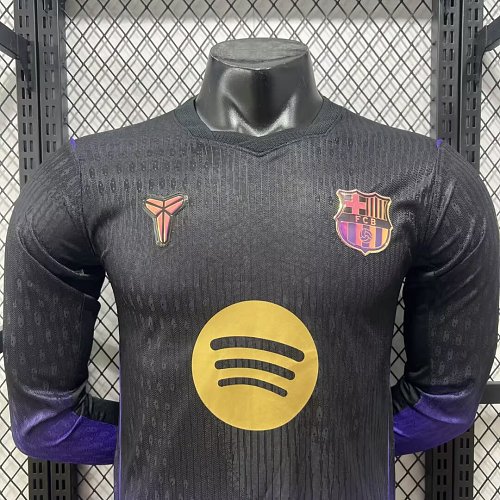 2026/2027 Manga longa Versão jogador Barcelona Fora Camisa de futebol Qualidade tailandesa 1:1 - Image 6