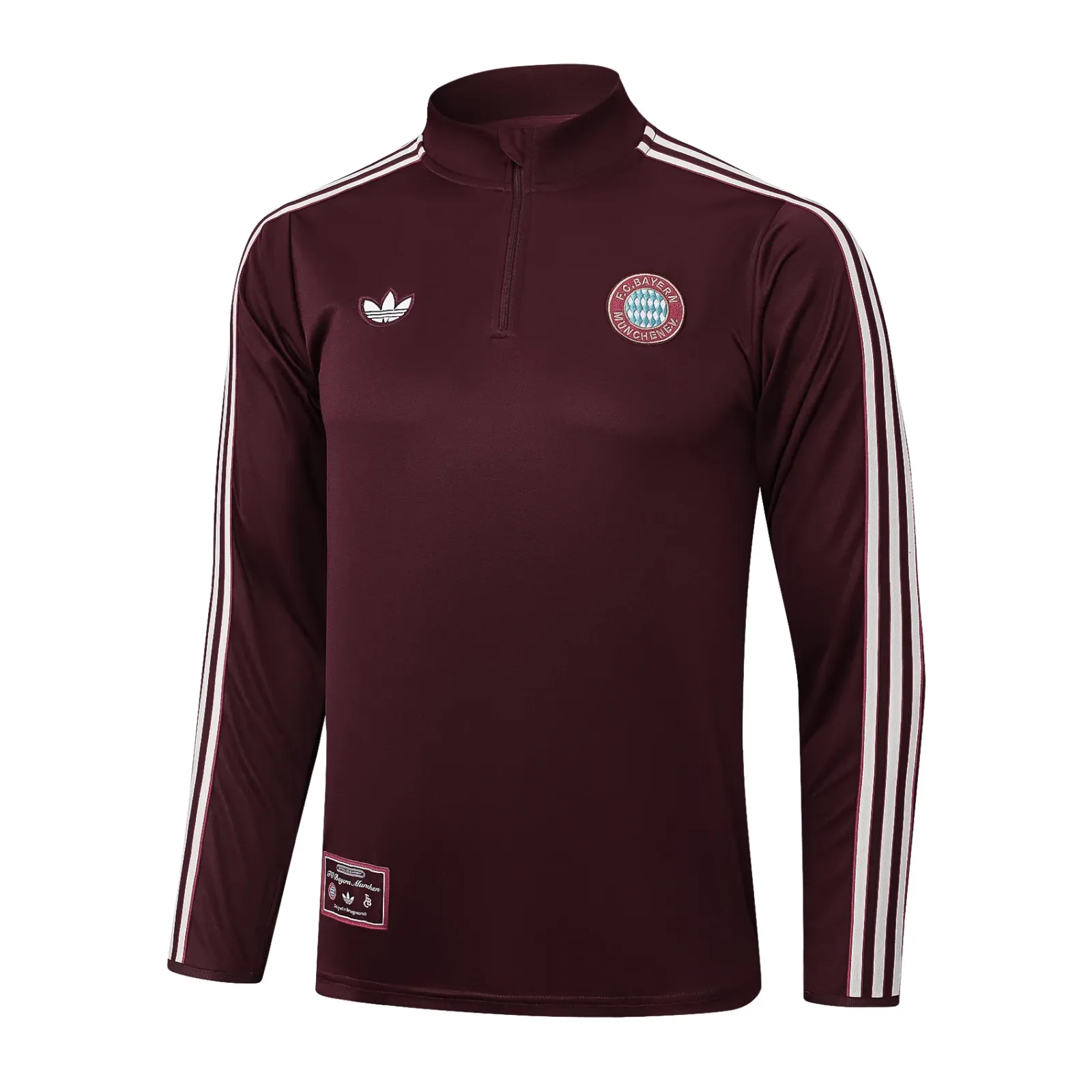 2025/2026 Bayern Munich Half-Pull Training Suit Dark Red Retro Style Football Shirt 1:1 Thai Quality Set - Image 4