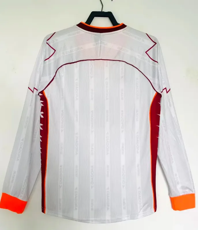 1998-1999 Retro Langarm Roma Auswärts Fußballtrikot 1:1 Thai-Qualität – Bild 2