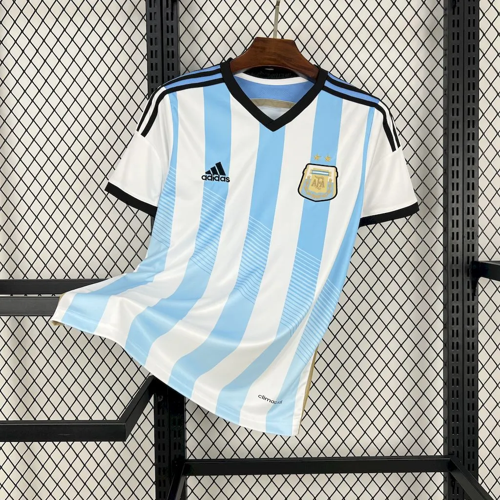 2014 Retrô Argentina Seleção Casa Camisa Qualidade tailandesa 1:1
