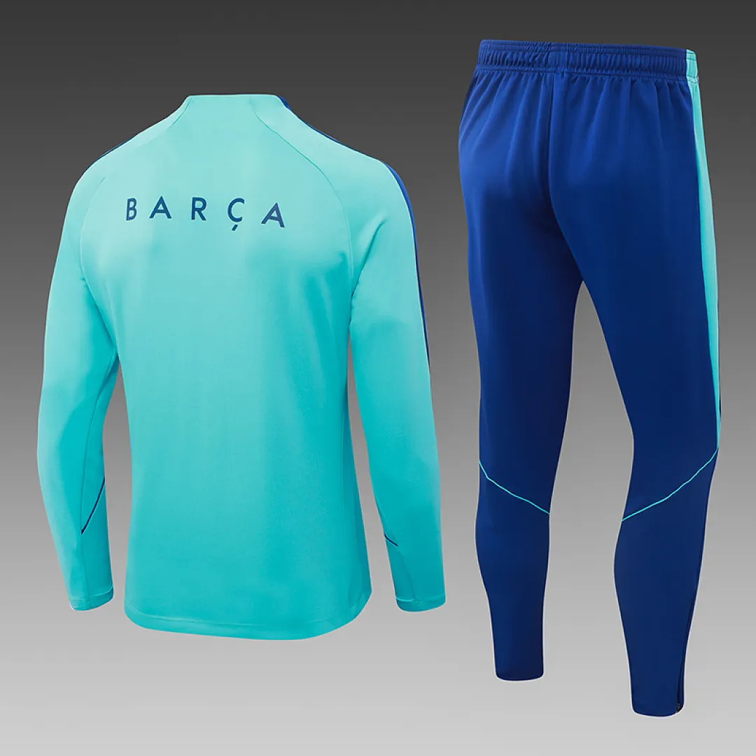 2026/2027 Barcelona Half-Pull Training Light blue Football Shirt 1:1 Thai Quality Set - Image 2