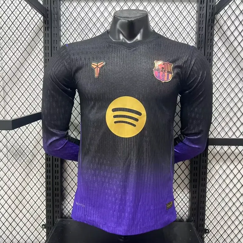 2026/2027 Manga longa Versão jogador Barcelona Fora Camisa de futebol Qualidade tailandesa 1:1