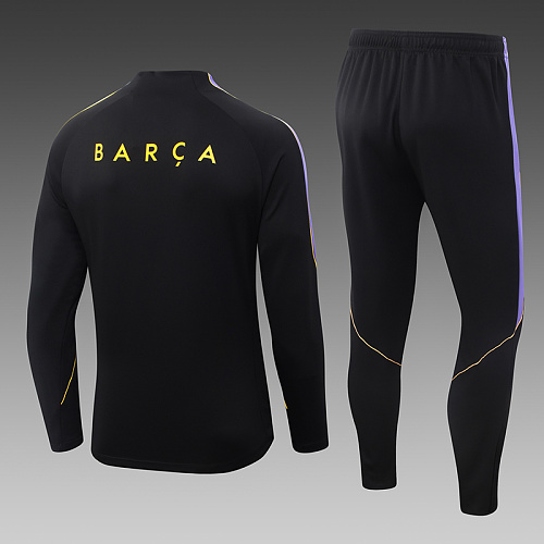 2026/2027 Barcelona Half-Pull Training Black Football Shirt 1:1 Thai Quality Set - Image 2