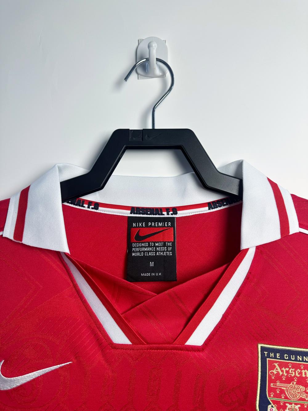 1996-1997 Ретро Длинный рукав Arsenal Домашняя Футбольная футболка Тайское качество 1:1 — изображение 3