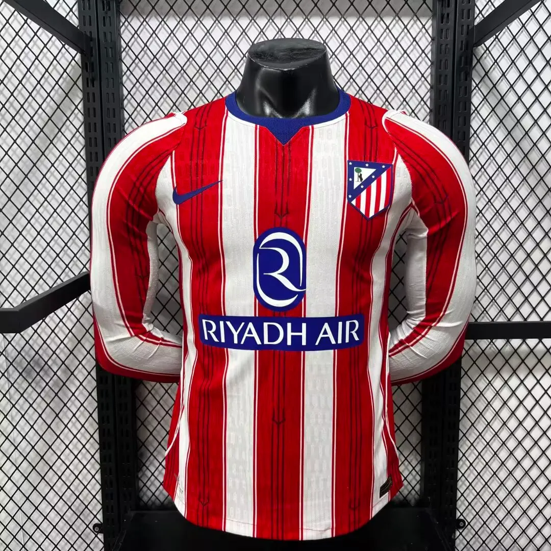 2026-2027 Long Sleeves Player Version Atletico Madrid Home Football Shirt 1:1 Thai Quality