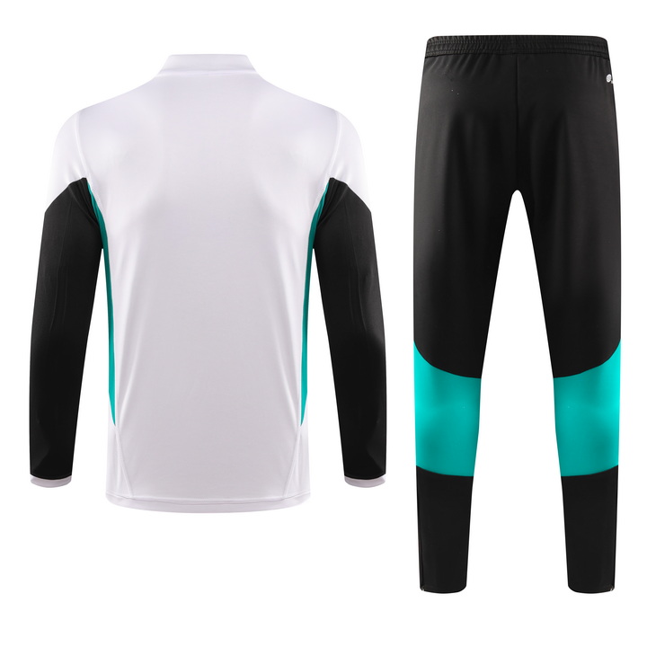 2023-2024 Manchester United Halve-rits trainingspak Wit Zwart Voetbalshirt 1:1 Thaise kwaliteit Set - Afbeelding 3
