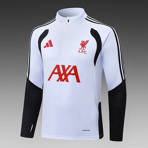 2026/2027 Liverpool Survêtement demi-zip Blanc Maillot de football Qualité thaï 1:1 Ensemble – Image 5