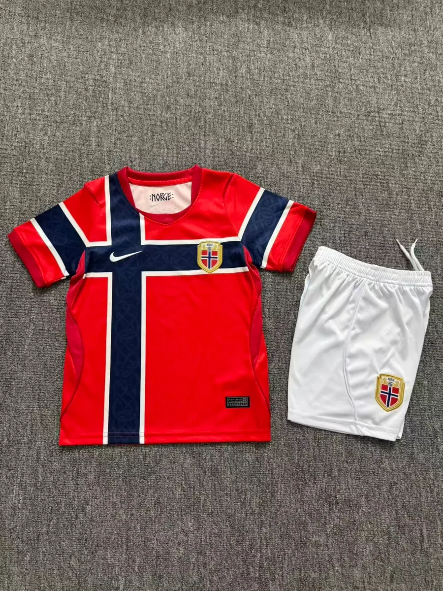 2026 Norvegia Casa Maglia da calcio Qualità thai 1:1 Taglia bambino