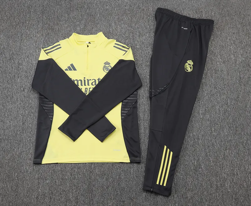2025-2026 Real Madrid Light yellow Half-Pull Training Suit Football Shirt 1:1 Thai Quality Set - Image 7