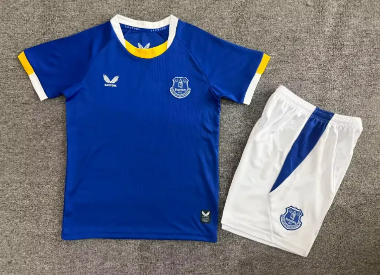 2026/2027 Everton Casa Camisa de futebol 1:1 Qualidade tailandesa Tamanho infantil