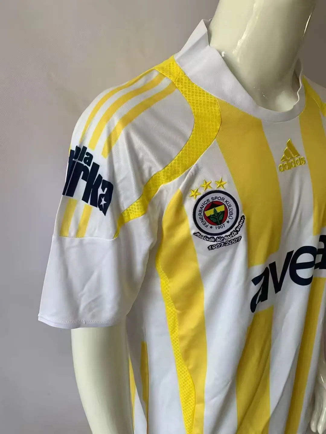 2007/2008 Retro Fenerbahce Auswärts Fußballtrikot 1:1 Thai-Qualität – Bild 3