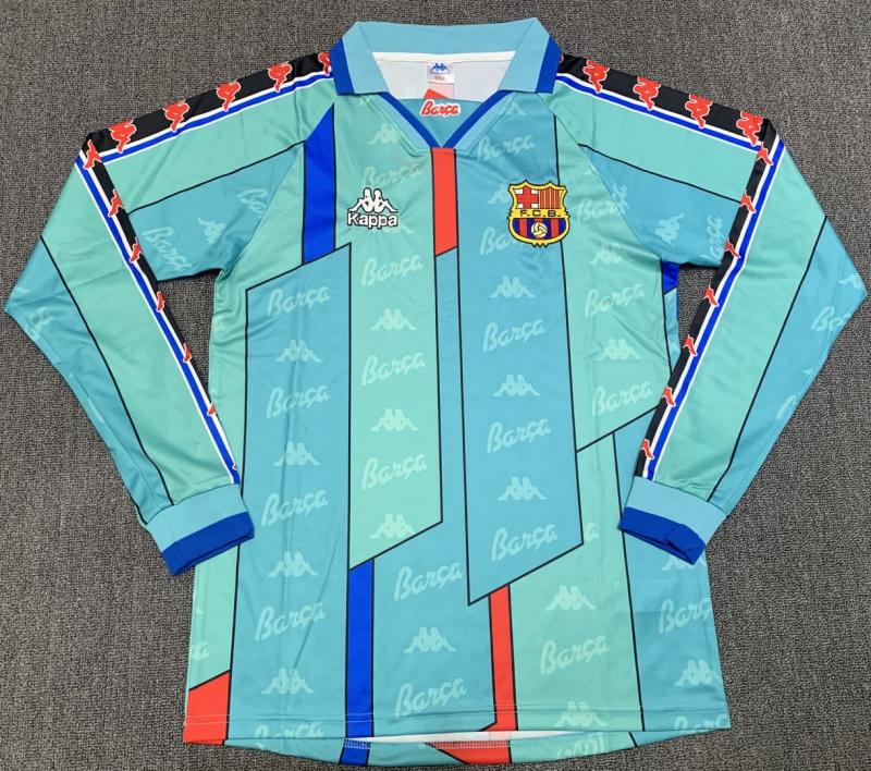 1996/1997 Retro Barcelona Uit Voetbalshirt Lange mouw 1:1 Thaise kwaliteit