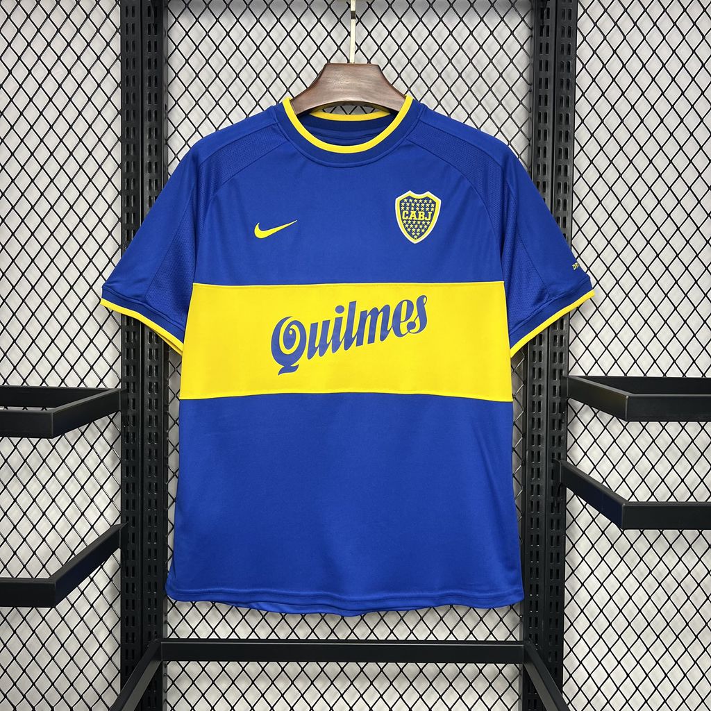 2000/2001 Retro Boca Juniors Thuis Voetbalshirt 1:1 Thaise kwaliteit
