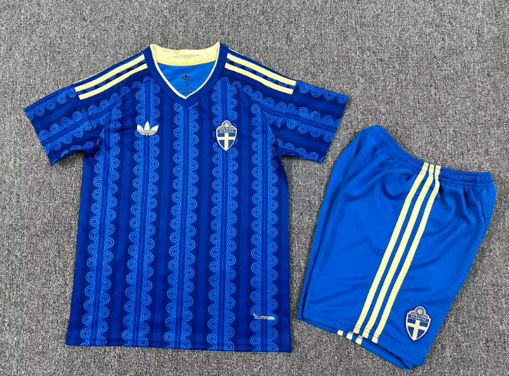 2026 Svezia Nazionale Trasferta Maglia da calcio Qualità thai 1:1 Taglia bambino