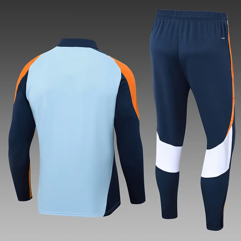 2024/2025 Real Madrid Baby Blue And Yellow Half-Pull Training Suit Football Shirt 1:1 Thai Quality Set - Image 2