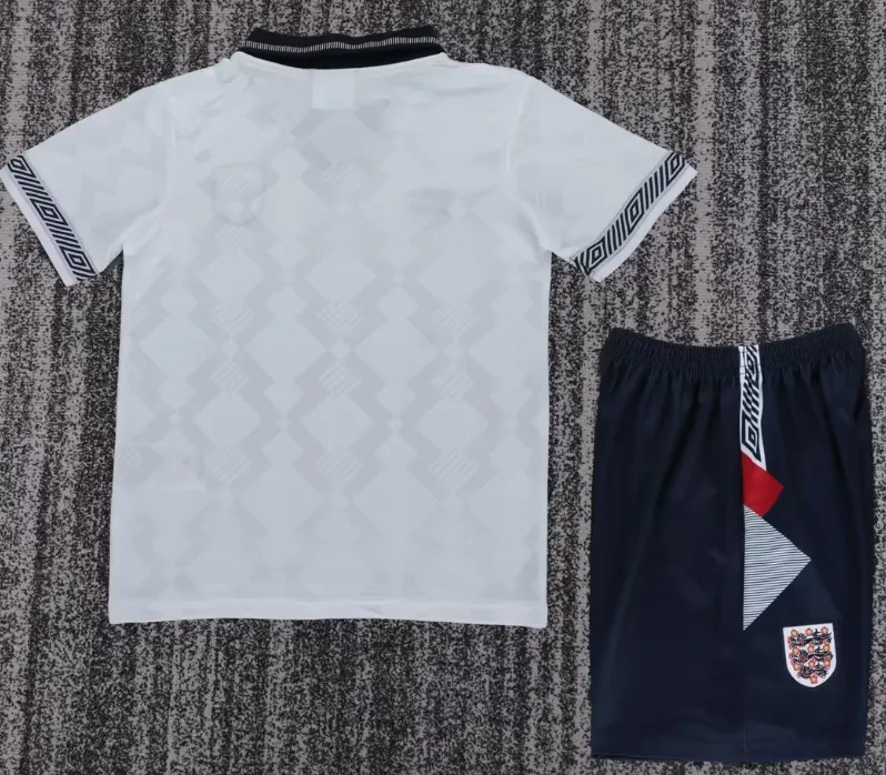 1990 Retro Inglaterra Local Camiseta de fútbol Calidad tailandesa 1:1 Talla infantil - Imagen 2