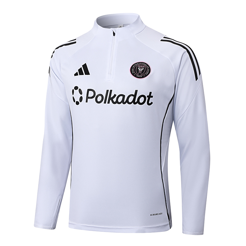 2025/2026 Inter Miami Half-Pull Training Suit White Football Shirt 1:1 Thai Quality Set - Image 3
