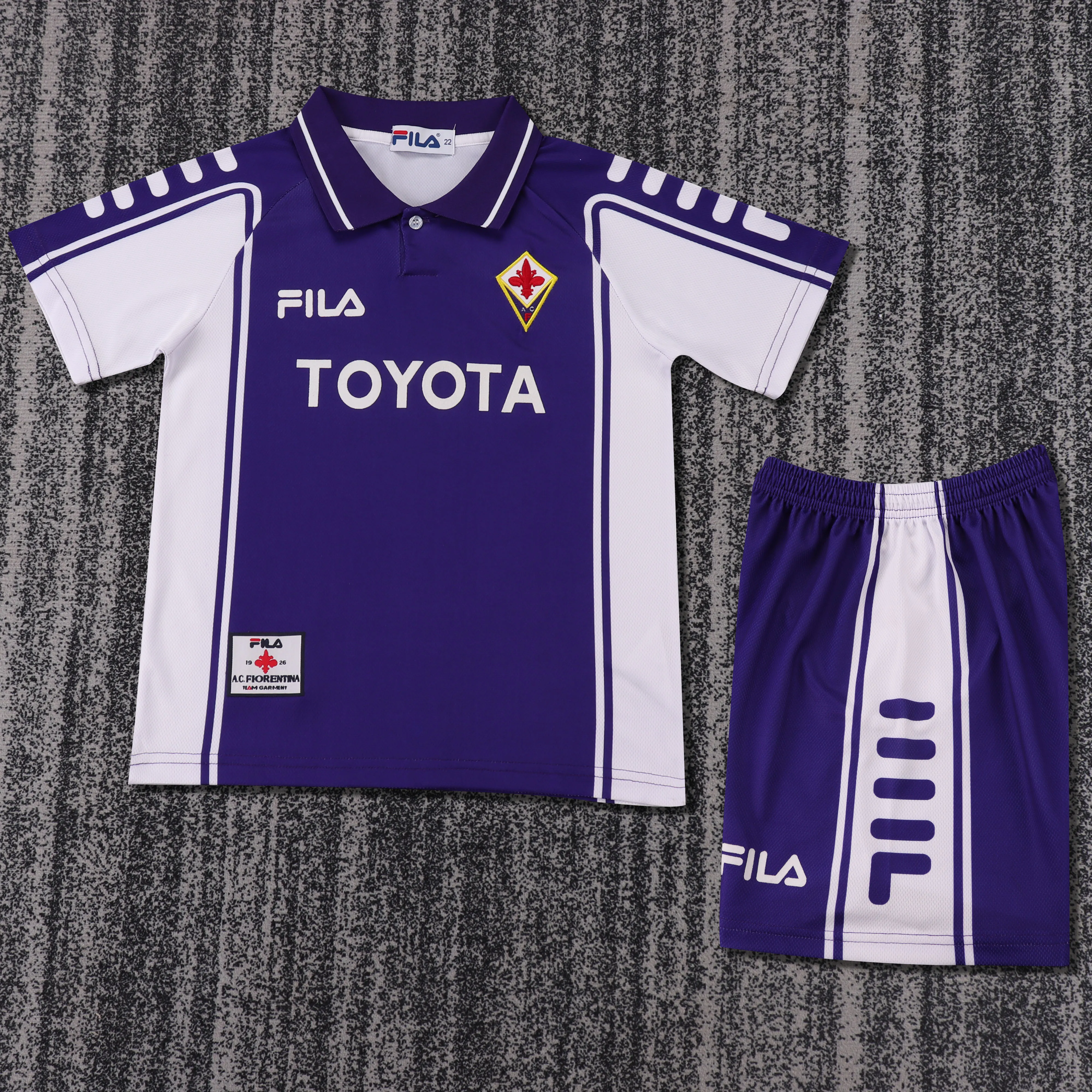 1999-2000 Retro Fiorentina Heim Fußballtrikot 1:1 Thai-Qualität Kindergröße