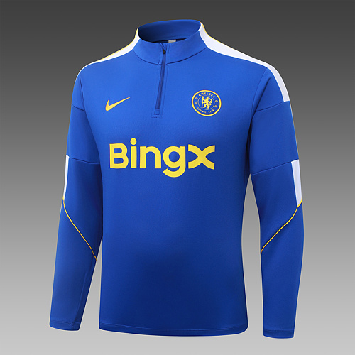 2026/2027 Chelsea Halbreißverschluss-Trainingsanzug Iridescent Blau Fußballtrikot 1:1 Thai-Qualität – Bild 4