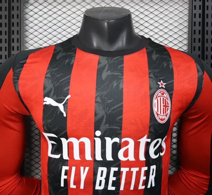 2025/2026 Player Version AC Milan Home Long Sleeve Football Shirt 1:1 Thai Quality - Image 3