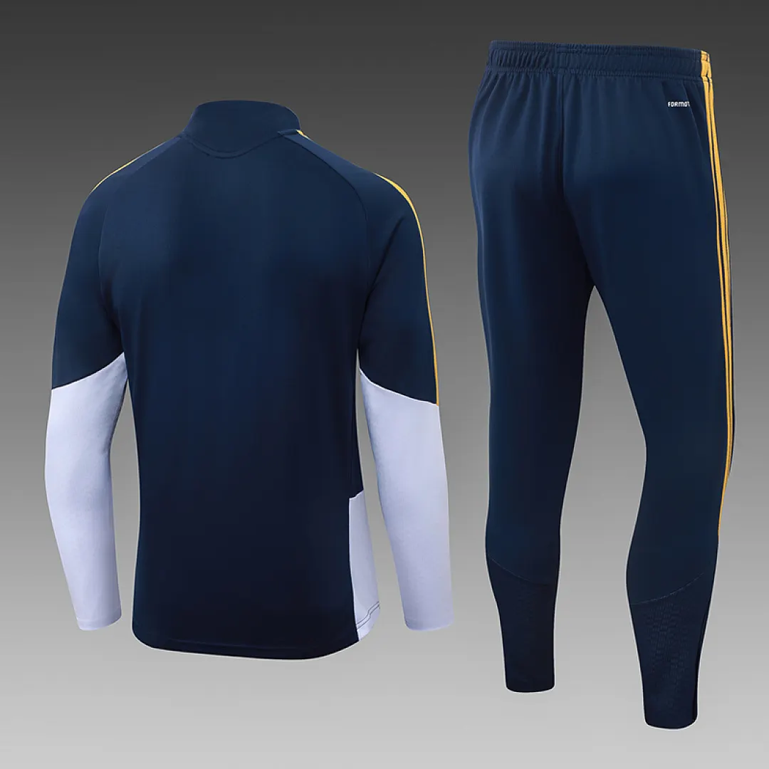 2026/2027 Real Madrid Blau Halbreißverschluss-Trainingsanzug Royal Blau Fußballtrikot 1:1 Thai-Qualität Set – Bild 3