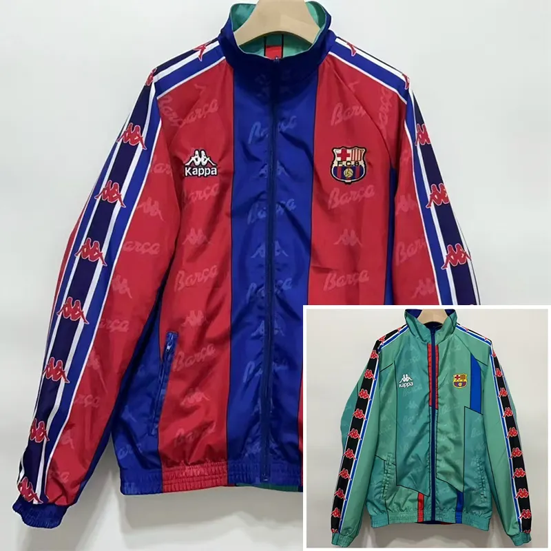 1996/1997 Retro Barcelona Reversible Chaqueta cortavientos Camiseta de fútbol Calidad tailandesa 1:1