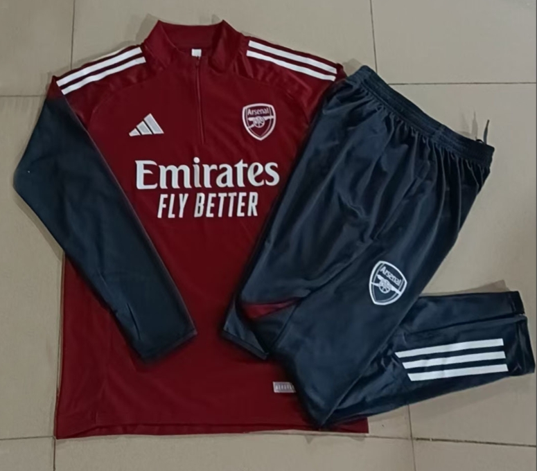 2025/2026 Arsenal Dres treningowy na półzamek Czerwony Koszulka piłkarska Jakość tajska 1:1 Zestaw 01