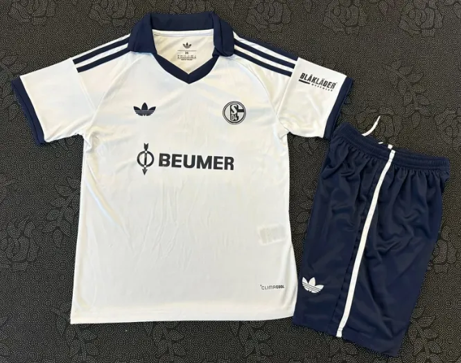 2026/2027 Schalke 04 Гостевая Футбольная футболка Тайское качество 1:1 Детский размер