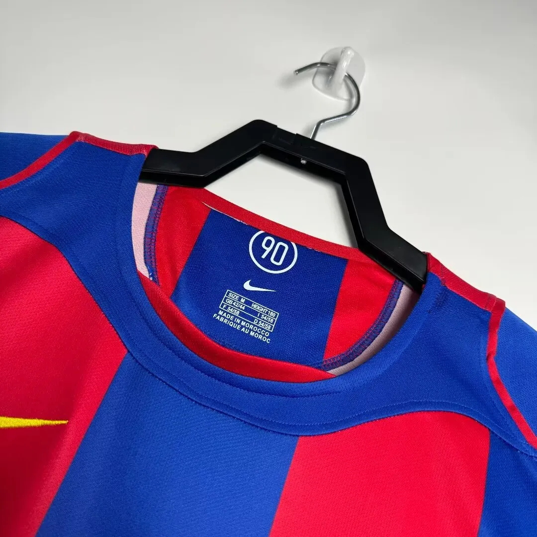 2004/2005 Retro Barcelona Heim Collarless Fußballtrikot 1:1 Thai-Qualität – Bild 4