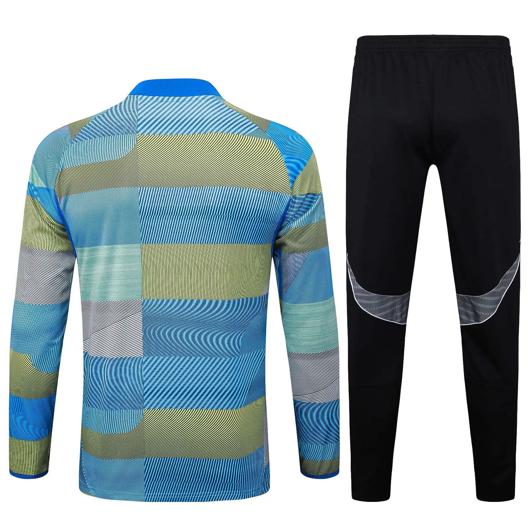2025/2026 Real Madrid Blue-green striped inkjet Half-Pull Training Suit Football Shirt 1:1 Thai Quality Set - Image 2