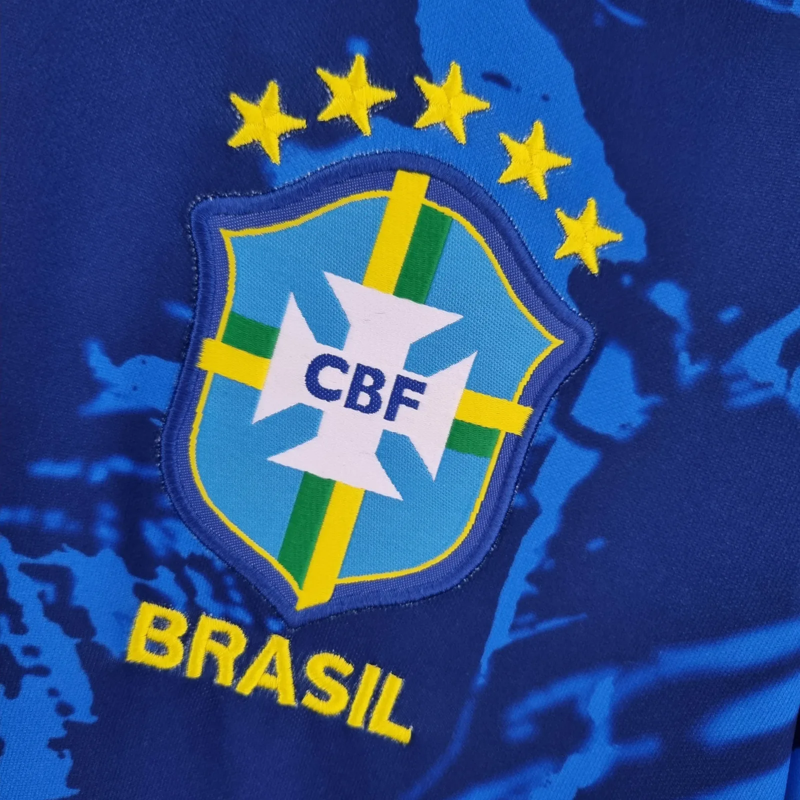 2022 Brasilien Klassisch Blau Fußballtrikot – Bild 6