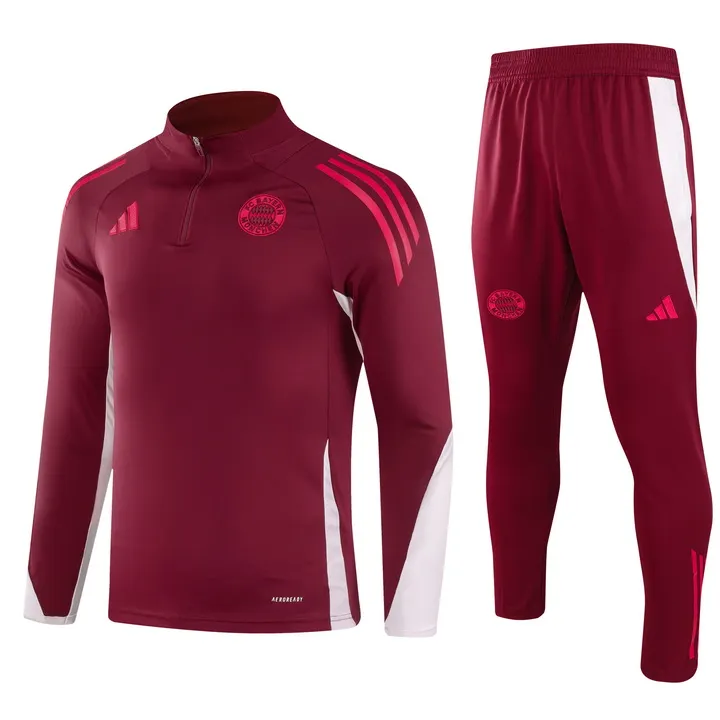 2024 Bayern Chándal media cremallera Rojo Camiseta Conjunto Calidad tailandesa 1:1