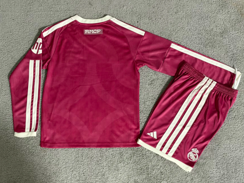 2026/2027 Lange mouw Real Madrid Derde Uit Voetbalshirt 1:1 Thaise kwaliteit Kindermaat - Afbeelding 3