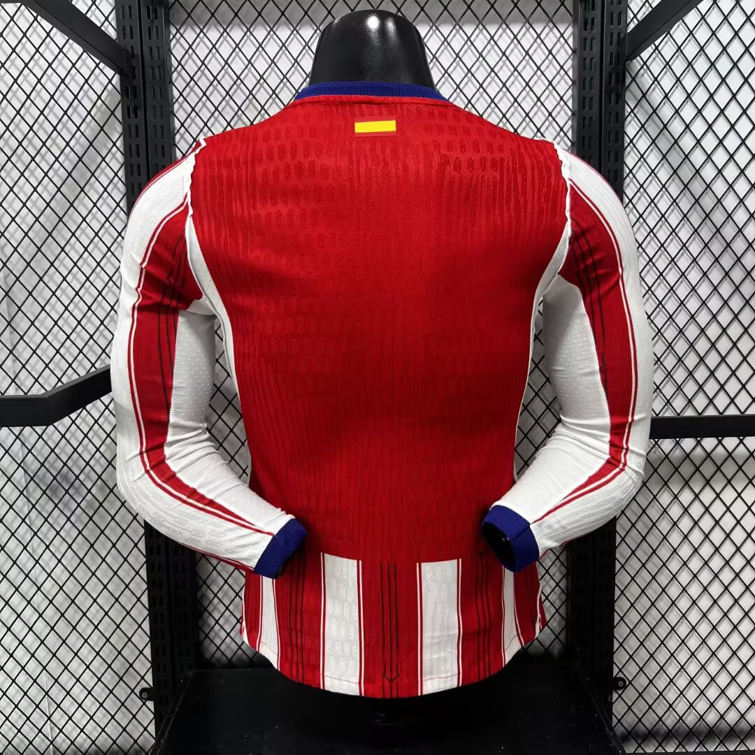 2026-2027 Long Sleeves Player Version Atletico Madrid Home Football Shirt 1:1 Thai Quality - Image 2