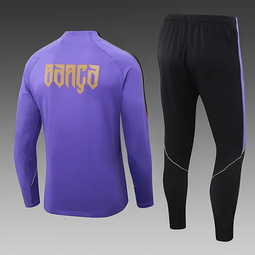 2026/2027 Barcelona Half-Pull Training Lila Fußballtrikot 1:1 Thai-Qualität Set – Bild 2