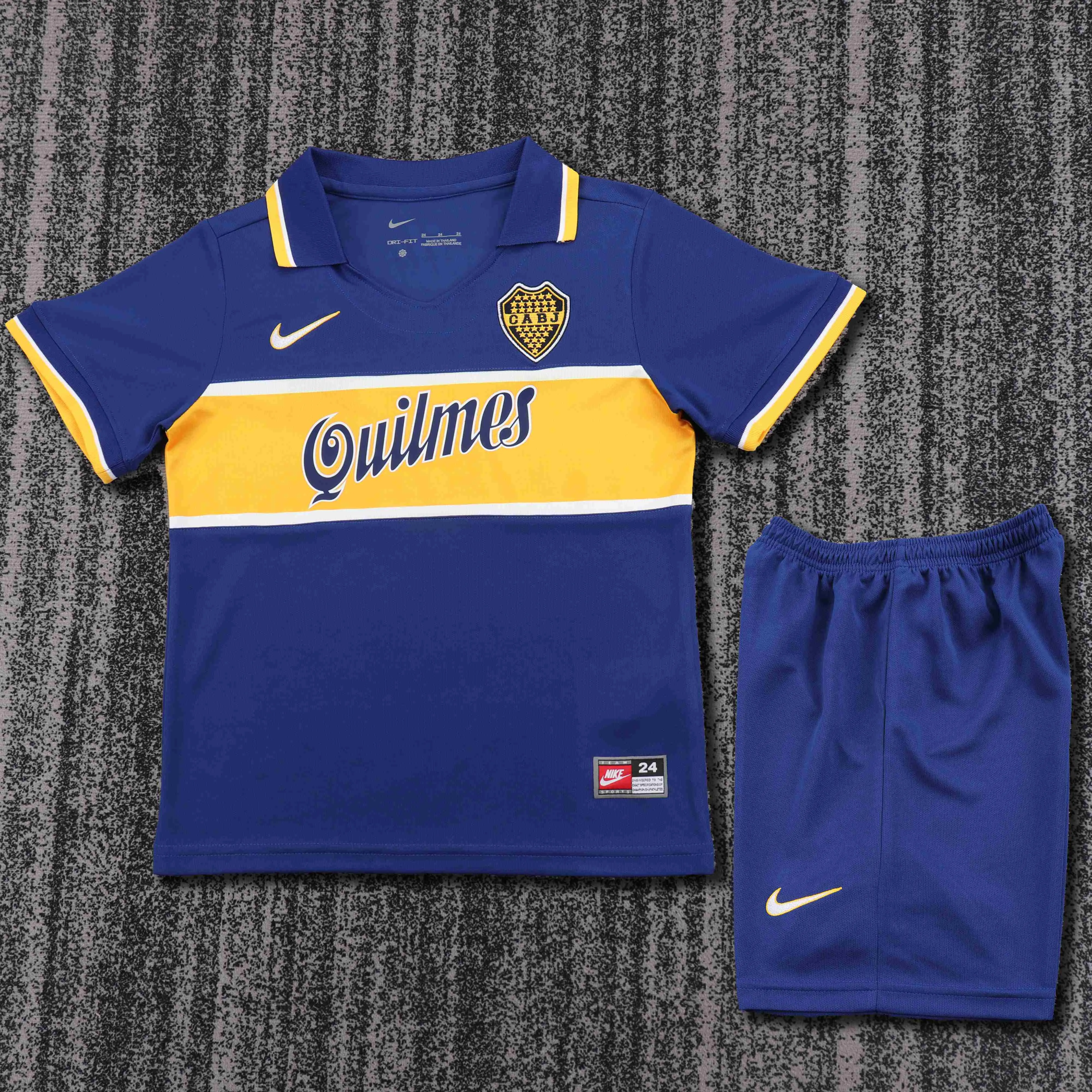 1996-1997 Retro Boca Juniors İç saha Futbol forması 1:1 Tayland kalitesi Çocuk bedeni
