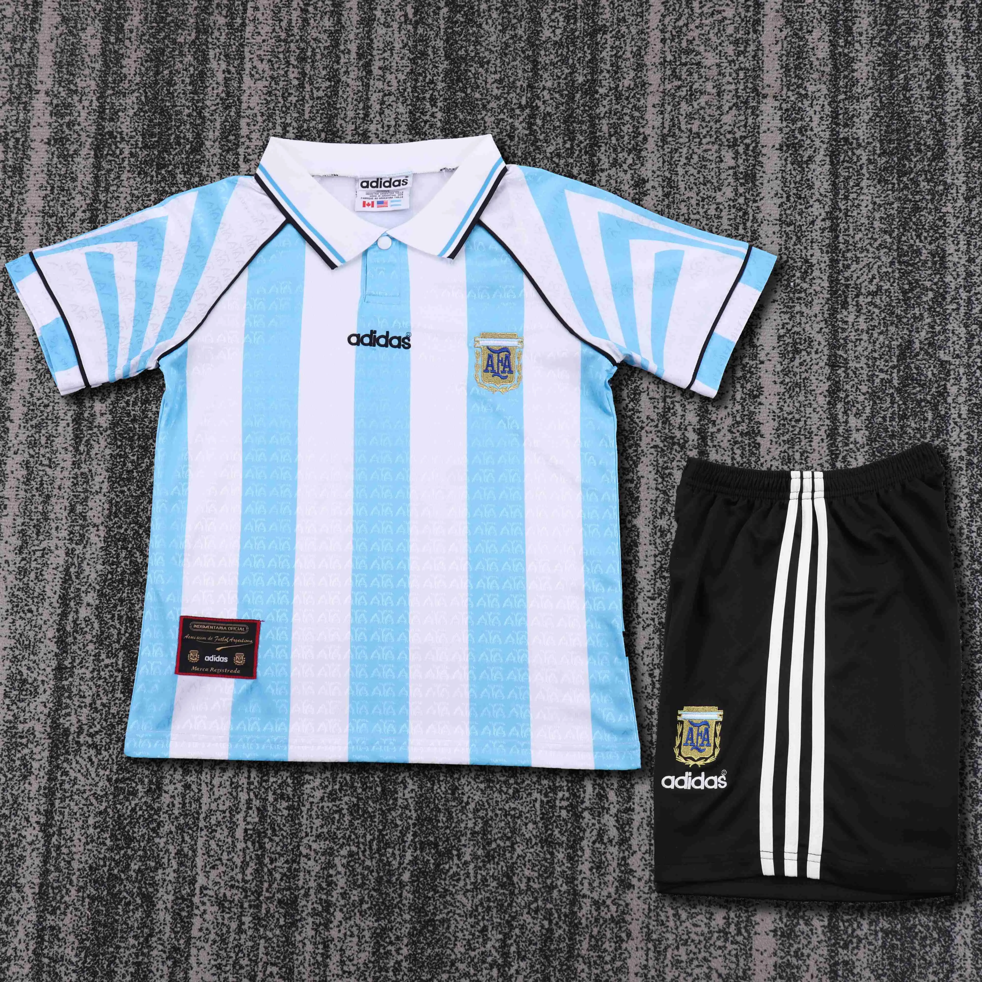 1996-1997 Retro Argentinien Nationalmannschaft Heim Trikot 1:1 Thai-Qualität Kindergröße