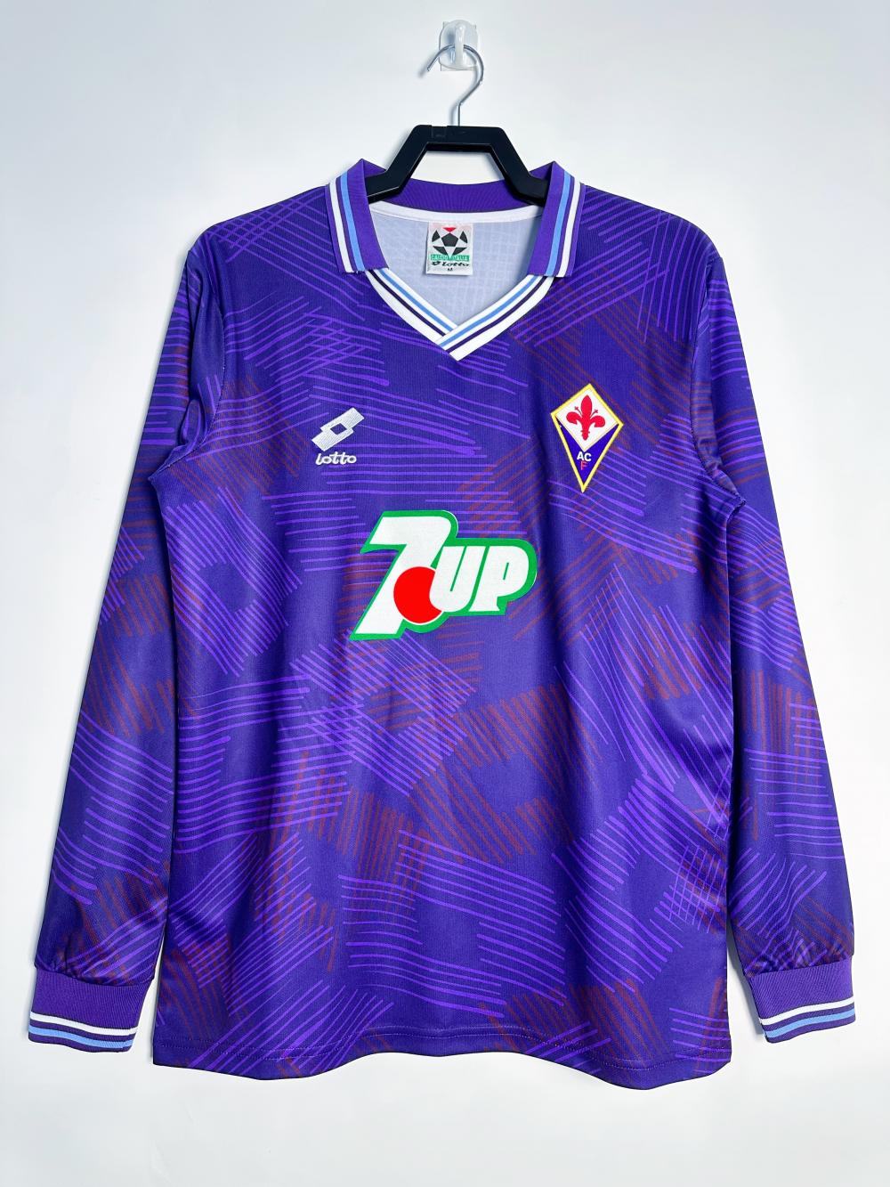 1992/1993 Retro Langarm Fiorentina Heim Fußballtrikot 1:1 Thai-Qualität