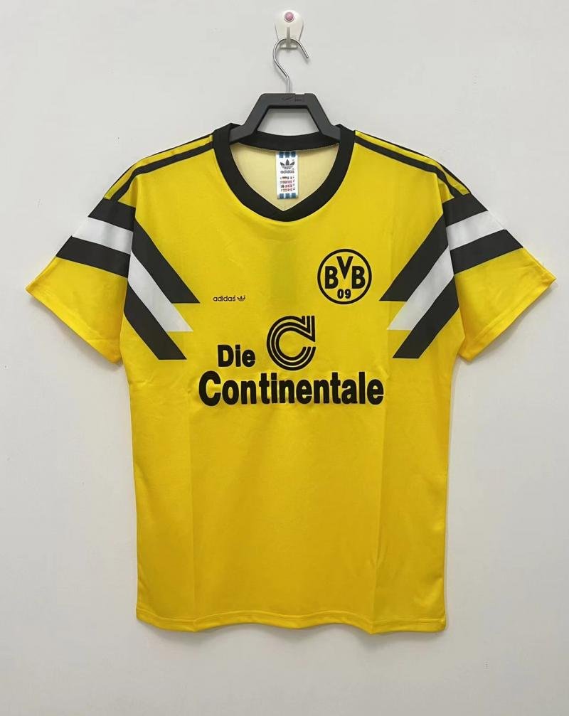 1989 Ретро Dortmund Домашняя Футбольная футболка Тайское качество 1:1